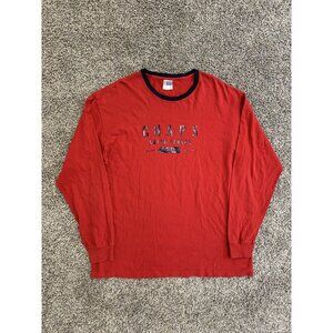 Vintage Chaps Ralph Lauren T-Shirt Mens Sz XL Long Sleeve Graphic Ringer Red